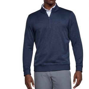 Under Armour Storm Blue Sweater Fleece 1/4 Zip Cold Gear S Loose Fit Athletic